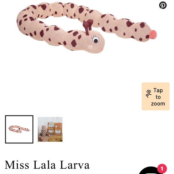 OYOY DESIGNS Miss La La Larva Caterpiller Stuffed Animal Toy